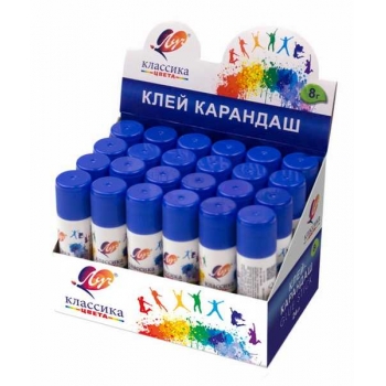 Клей-карандаш Луч Классика 08г. в карт. дисплее арт.29С 1731-08