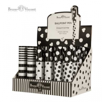 Ручка шариковая Bruno Visconti DreamWrite. BlackWhite  в карт. тубе, 0.7 мм, синяя, 3 вида арт.20-0264/19 Ручка шариковая Bruno Visconti DreamWrite. BlackWhite  в карт. тубе, 0.7 мм, синяя, 3 вида арт.20-0264/19
