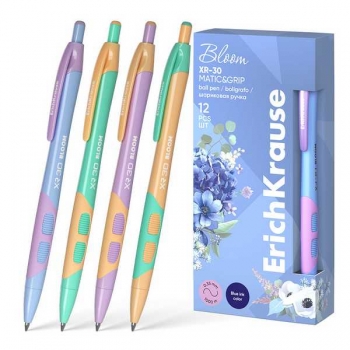 Ручка шариковая автоматическая ErichKrause XR-30 MaticGrip Pastel Bloom, 0.7, синяя арт.61084 Ручка шариковая автоматическая ErichKrause XR-30 MaticGrip Pastel Bloom, 0.7, синяя арт.61084