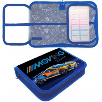 Пенал п/э с двумя откидными планками, 1 отделение, дизайн, 200х140х40 мм, вн. картон арт. ПКТ 09-20-1 Автоспорт