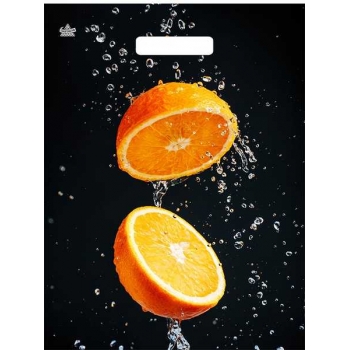 Мешок 40х31см ПВД 60мкм ламинированный с вырубной ручкой, Апельсиновый взрыв арт.н00269308