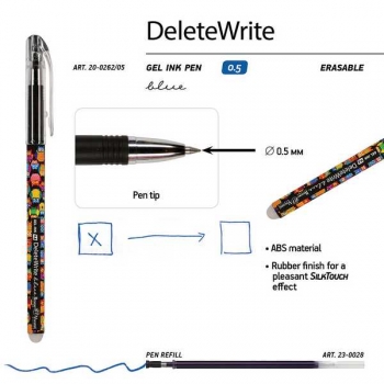 Ручка гелевая Bruno Visconti DeleteWrite Happy. Сказочные совы,0.5мм,синяя,СО СТИРАЕМЫМИ ЧЕРНИЛАМИ арт.20-0262/05