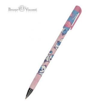 Ручка шариковая Bruno Visconti HappyWrite. KAWAII ANIMALS.Котенок, 0,5мм, синяя арт.20-0215/58