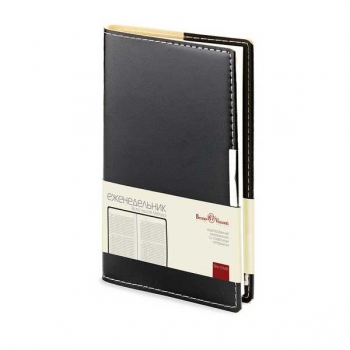Еженедельник А6 102*177 мм, недатир. Bruno Visconti METROPOL, 160стр., черный  арт.3-492/03
