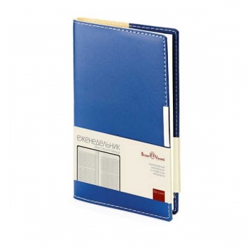 Еженедельник А6 102*177 мм, недатир. Bruno Visconti METROPOL, 160стр., клетка, синий  арт.3-492/01