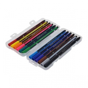 Ручки капиллярные набор Bruno Visconti LOVE ME FINELINERS, 0.4мм, 12 цветов, пластиковый пенал с е/п арт.36-0034