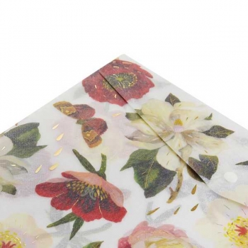 Папка-конверт А4 (335x235мм) на кнопке Bruno Visconti FLORA.ПИОНЫ, 180мкм, полупрозрачная, с рисунком арт.14-036/14