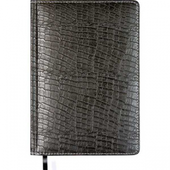 Ежедневник 2025 А5 Attomex Croco 145*205 мм, 336 стр, бел. бум., перф-я, тв. обл., ЧЕРНЫЙ  арт.2332575