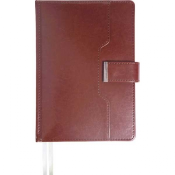 Ежедневник А5 145*205 мм, недатир. deVENTE Prestige 272 стр, бел. бум., перф-я, тв. обл., КОРИЧНЕВЫЙ арт.2234517