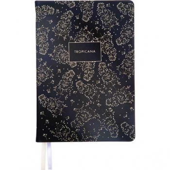 Ежедневник А5 145*205 мм, недатир. deVENTE Tropicana 272 стр, бел. бум., перф-я, тв. обл., ЧЕРНЫЙ арт.2234582