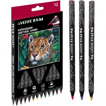 Карандаши deVENTE 12цв Jumbo Art, трехгранные, утолщенный корпус арт.5022220 Карандаши deVENTE 12цв Jumbo Art, трехгранные, утолщенный корпус арт.5022220