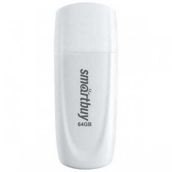Карта памяти USB (флэш-накопитель) 64Gb Smartbuy Scout USB 2.0, белая арт.SB064GB2SCW Карта памяти USB (флэш-накопитель) 64Gb Smartbuy Scout USB 2.0, белая арт.SB064GB2SCW