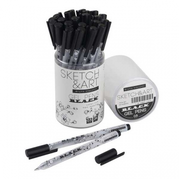 Ручка гелевая Bruno Visconti SketchArt  UniWrite.BLACK, 0,5мм, клип, черная арт.20-0296/02
