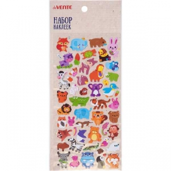 Наклейки объемные deVENTE   9,5x19,5см Зоопарк, многоразовые, блистер арт. 8002274