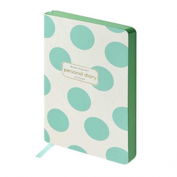 Ежедневник А5 125*200 мм, недатир. Bruno Visconti ГОРОШЕК КРУПНЫЙ МЯТНЫЙ,256стр,гибк.обл,ментол. срез арт.3-743/03