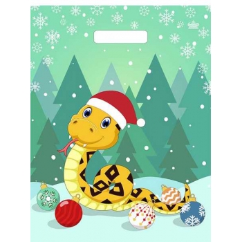 Мешок  новогодний 40х31см ПВД 60мкм ламинированный с вырубной ручкой, Символ мудрости арт.н00267774