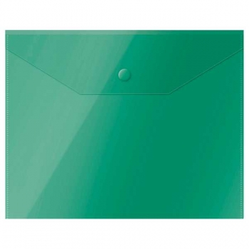 Папка-конверт А5+ на кнопке СТАММ, 150 мкм, прозрачная, цвет ассорти  арт. ММ-31908