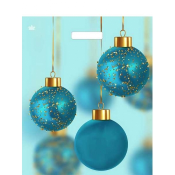 Мешок  новогодний 45х38см ПВД 60мкм ламинированный с вырубной ручкой, Шарики в золоте арт.н00267778