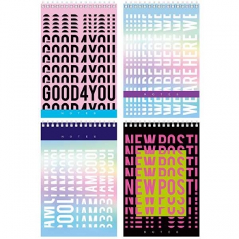 Блокнот А6 60л на гребне BG New post в клетку арт.Б6гр60 8889