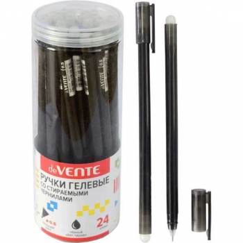 Ручка гелевая deVENTE, d=0,5 мм, Пиши-стирай Simple, с ластиком, ассорти, черная арт.5051215