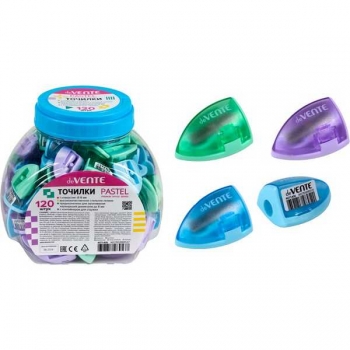 Точилка deVENTE пластмассовая, 1 отверстие с контейнером Pastel арт.4071406