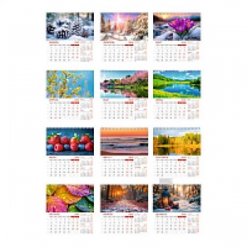 Календарь-домик на 2025 год Природа на спирали, ассорти арт.100/24