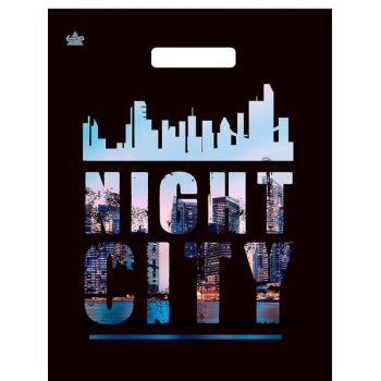 Мешок 45х34см ПНД 33мкм с вырубной ручкой, Сити найт арт.н00277790