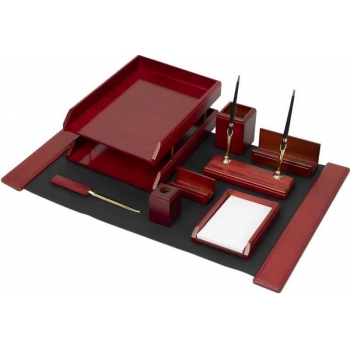 Набор настольный из дерева, 9 предм. с 2 ручками, цвет красное дерево арт.M9C-25A