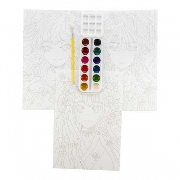 Набор для детского творчества - Скетчинг акварелью K-POP Яркое звучание (3 основы 20*30см с нанес. конт.) арт.Рно-001