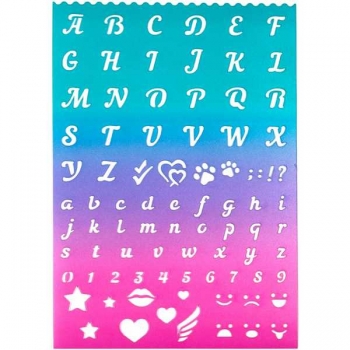 Трафарет deVENTE Английский алфавит 21*29,7 см, (пропис. буквы, строчн. буквы, цифры, пиктограммы) арт.5096403