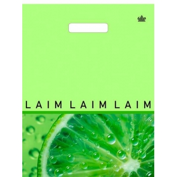 Мешок 40х31см ПВД 30мкм с вырубной ручкой, Лаймовая свежесть арт.н00277976