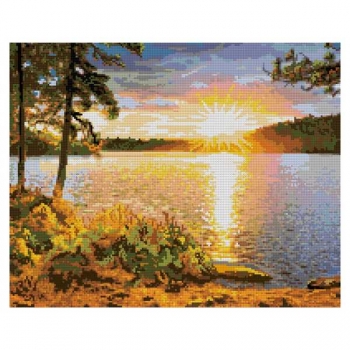 Алмазная мозаика LORI 40*50см Закат над озером (полное заполнение, без деревянного подрамника) арт.Ам-141 Алмазная мозаика LORI 40*50см Закат над озером (полное заполнение, без деревянного подрамника) арт.Ам-141