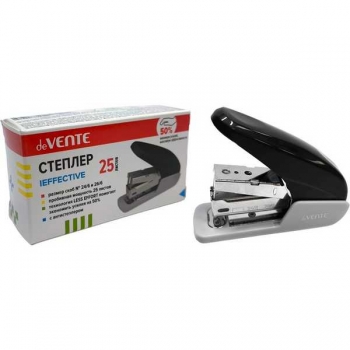 Степлер 24/6, 26/6 (25л) deVENTE iEFFECTIVE МИНИ,  пластиковый, в картонной коробке, черный арт.4142405