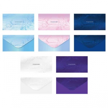 Конверт для денег 85*164мм MESHU Wave, выб. лак, 5 дизайнов арт.MS_55134