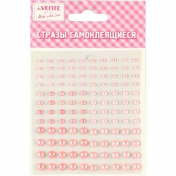 Наклейки-стразы акриловые deVENTE 9,5х10,5 см Жемчуг, пласт. пакет, розовые арт. 8004058