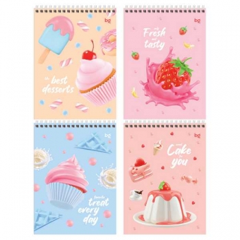 Блокнот А5 40л на гребне BG Best desserts в клетку арт.Б5гр40 12145