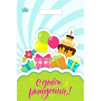 Мешок 30х20см ПВД 30мкм с вырубной неукрепленной ручкой, Подарочный кекс арт.н00277861