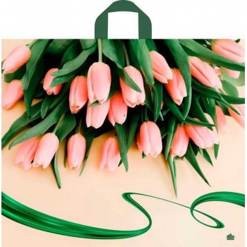 Мешок 50х60см ПВД 60мкм с петлевой ручкой, Райские тюльпаны арт.н00242805