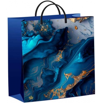 Мешок 30х30х9см мягкий пластик 140мкм ламинированный с пластиковой ручкой, Голубая лагуна арт.н00255881