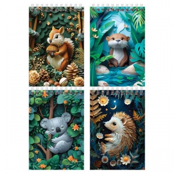 Блокнот А6 40л на гребне BG Paper art в клетку арт.Б6гр40 07051