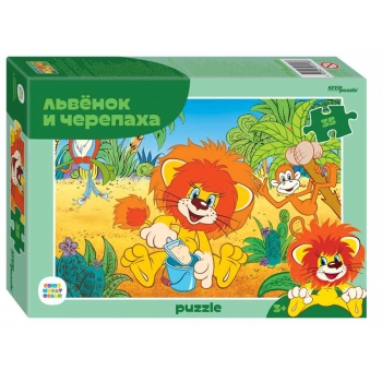 Пазл  35 эл. Львенок и Черепаха (new), 330х230, 3+ арт.91418 Пазл  35 эл. Львенок и Черепаха (new), 330х230, 3+ арт.91418