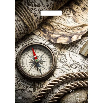 Мешок 43х31,5см ПВД 50мкм  с вырубной ручкой, Грэй Глосс  Карта арт.н00228277