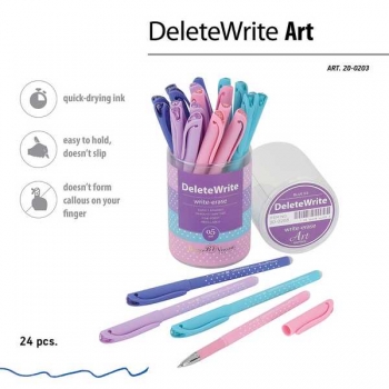 Ручка гелевая Bruno Visconti DeleteWrite Art. Горошек,0,5мм,синяя,СО СТИРАЕМЫМИ ЧЕРНИЛАМИ,корпус ассорти арт.20-0203