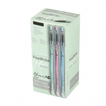 Ручка гелевая Bruno Visconti FineWrite.Zefir, 0.4мм, черная, корпус ассорти арт.20-0392/42