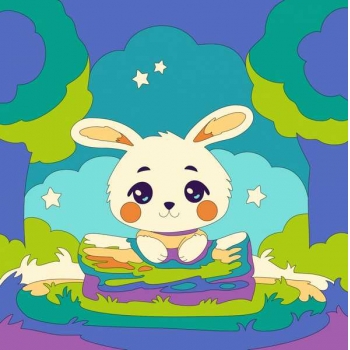 Набор для рисования по номерам, картина 20х20 см детская на деревянном подрамнике Зайчик в лесу арт.Рхд-032