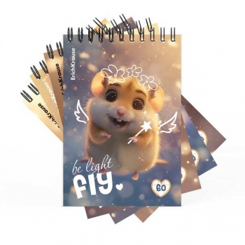 Блокнот А6 60л на гребне ErichKrause Fluffy в клетку арт.63382