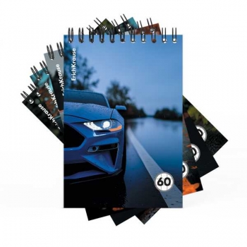 Блокнот А6 60л на гребне ErichKrause Rain Drive в клетку арт.63381