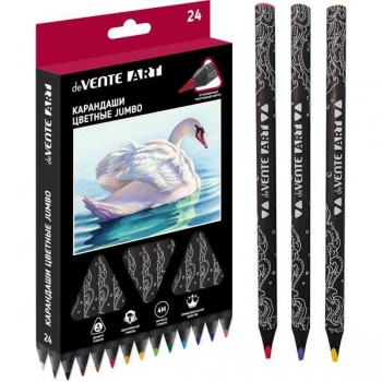 Карандаши deVENTE 24цв Jumbo ART трехгранные, утолщенный корпус арт.5024220 Карандаши deVENTE 24цв Jumbo ART трехгранные, утолщенный корпус арт.5024220