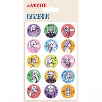 Наклейки обьемные deVENTE  10*15см Girls mood, многоразовые, блистер арт. 8002451