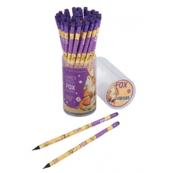 Карандаш Bruno Visconti HB ч/гр. с ластиком Kids.Лисенок,трехгранный,черный пластик. корпус  арт.21-0072/05